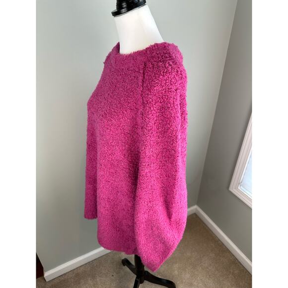 NWOT Free People Oversized Teddy Tunic Sweater Fuchsia -SML - Picture 4 of 10
